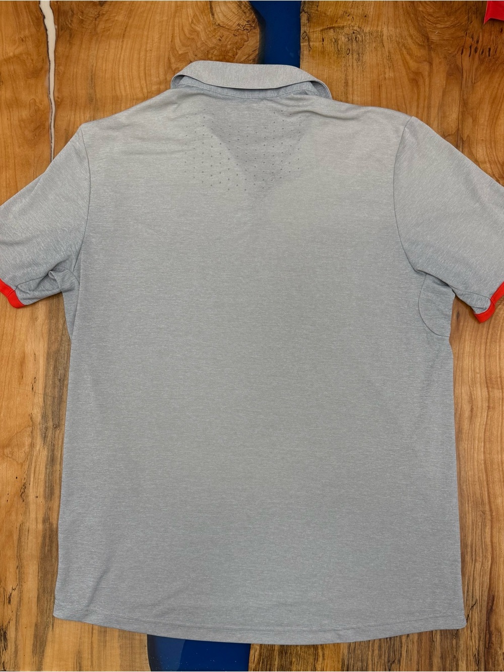 Adidas Golf Climachill Polo Shirt Mens XL Gray Heather Red Stripe Performance - Picture 7 of 7